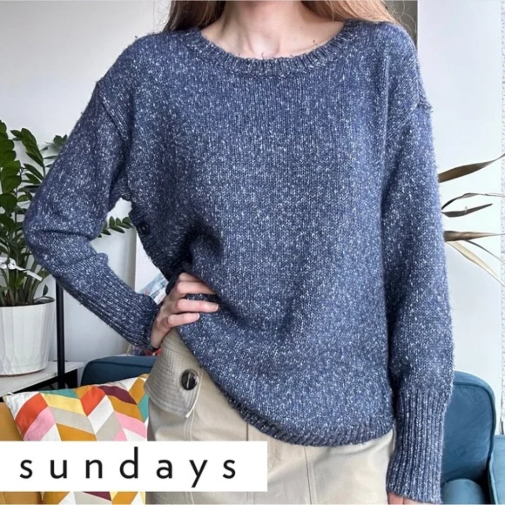 Sundays Alder Sweater In Military Blue Xs
